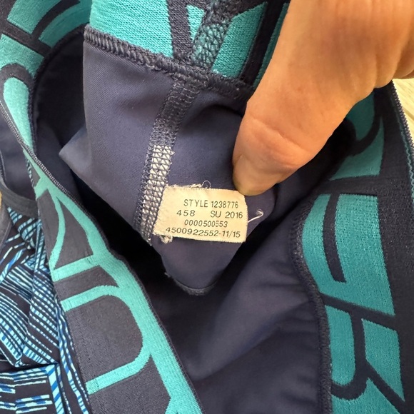 Under Armour Performance Mid-Impact Support Printed Sports Bra Top Blue Size L - Picture 3 of 4